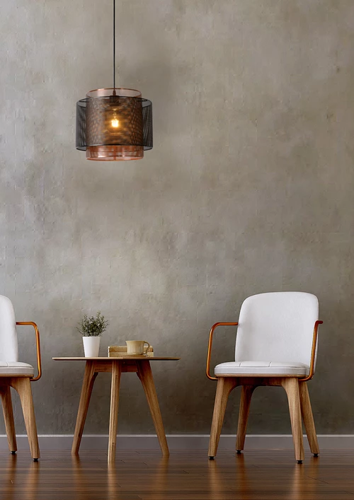 Lucide ORRIN - Suspension - Ø 34 cm - 1xE27 - Noir - ambiance 1